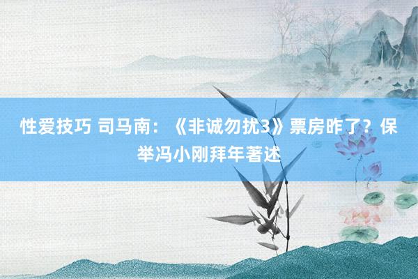 性爱技巧 司马南：《非诚勿扰3》票房昨了？保举冯小刚拜年著述