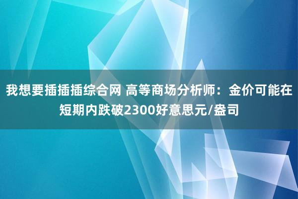 我想要插插插综合网 高等商场分析师：金价可能在短期内跌破2300好意思元/盎司