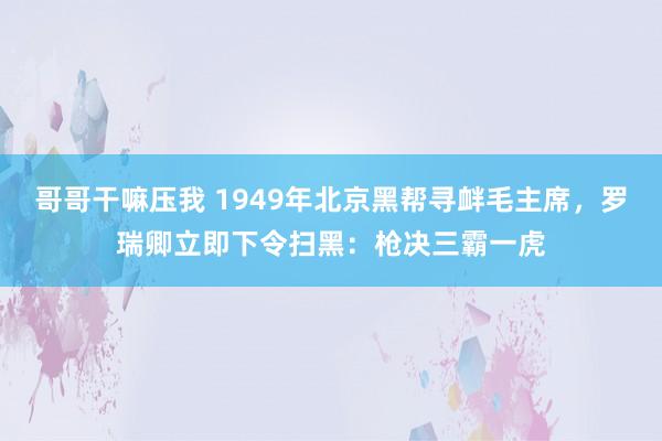 哥哥干嘛压我 1949年北京黑帮寻衅毛主席，罗瑞卿立即下令扫黑：枪决三霸一虎