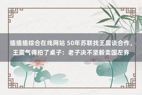 插插插综合在线网站 50年苏联找王震谈合作，王震气得拍了桌子：老子决不坚毅卖国左券