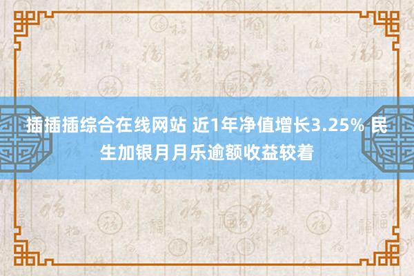 插插插综合在线网站 近1年净值增长3.25% 民生加银月月乐逾额收益较着