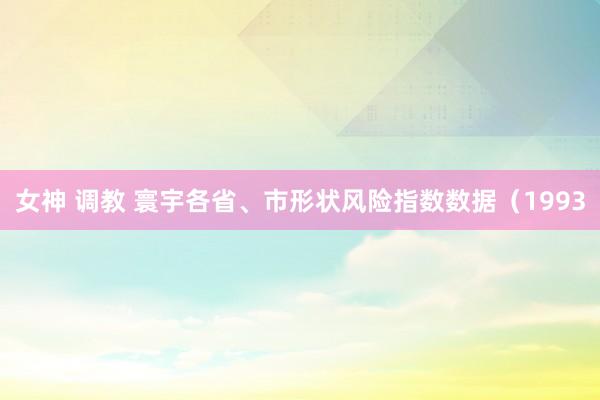 女神 调教 寰宇各省、市形状风险指数数据（1993